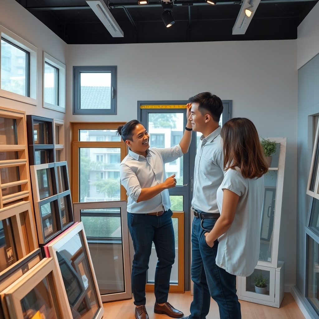 Window frame samples displayed